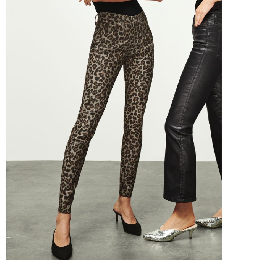 Brooke Mid Rise Skinny Jeans Leopard coated 29